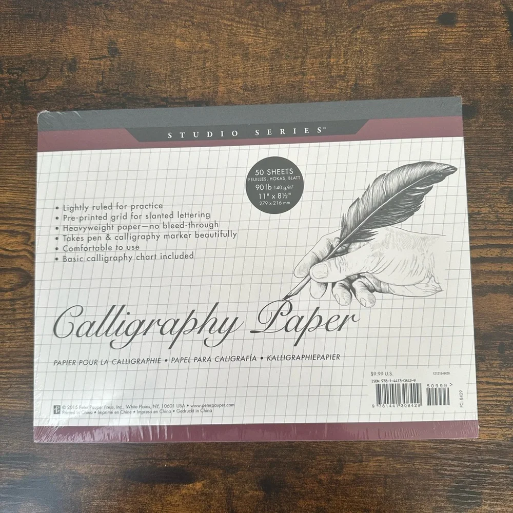 Calligraphy guide and paper
